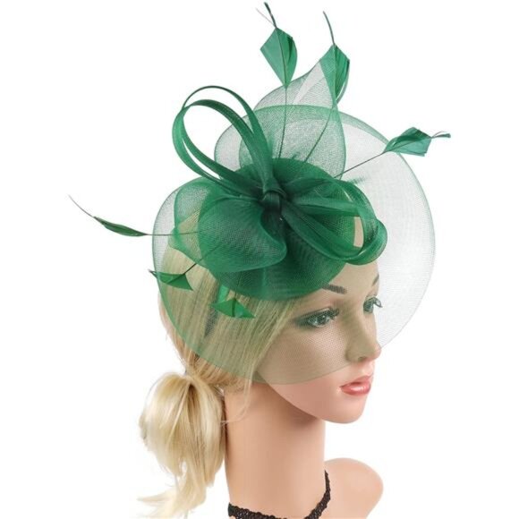 Fascinator Church Derby Hat Pillbox Hats Green